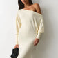 The Celestia Off-Shoulder Ruched Maxi Dress from the Celebration Edit at Lavishly Me