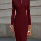 The Noelle Stand-Collar Midi Dress from the Boss Energy at Lavishly Me
