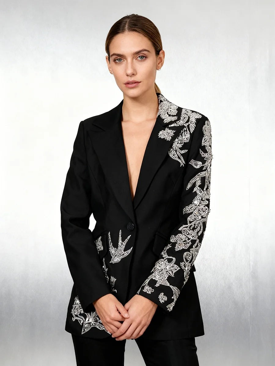 The Aurelia Beaded Longline Blazer