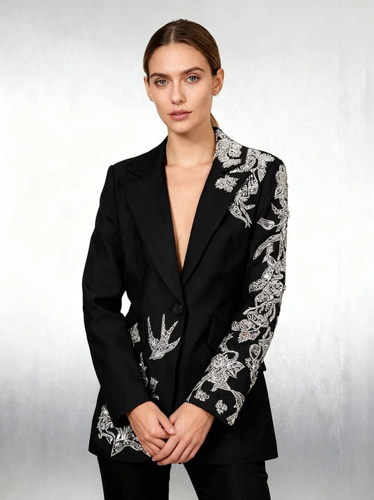 The Aurelia Beaded Longline Blazer