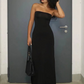 The Onyx Strapless Bodycon Maxi Dress in black | Lavishly Me