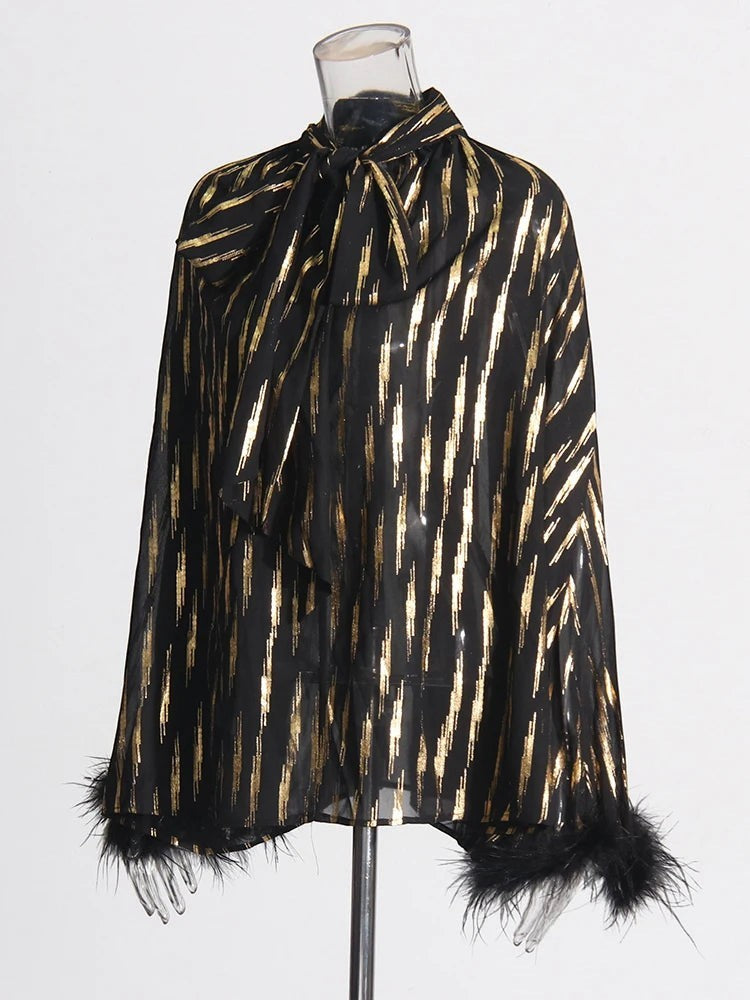 The Celeste Feather-Trim Blouse from the Soft & Sophisticated at Lavishly Me