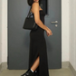 The Onyx Strapless Bodycon Maxi Dress in Claret | Lavishly Me