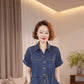 The Capri Button-Front Denim Dress