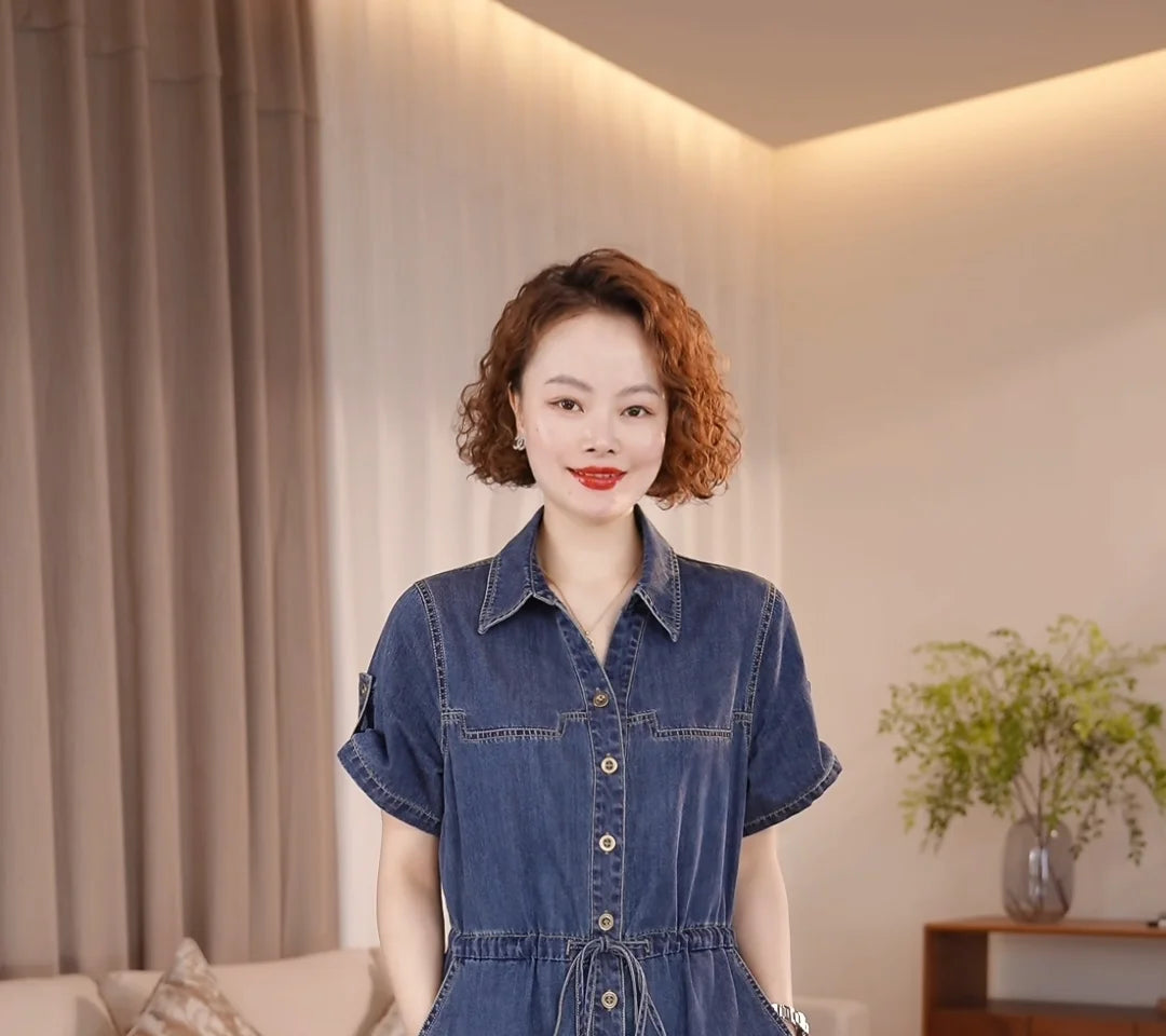 The Capri Button-Front Denim Dress