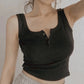 The Harper Ribbed Button Tank