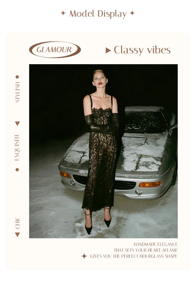The Midnight Lace Gown