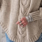 The Yasmin Knit Curve Sweater in Light Coffee | Lavishly Me