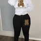 The Leona Bear Print Hooded Luxe Lounge Set