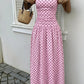 The Nadine Polka-Dot Ruffle Maxi Dress in Pink | Lavishly Me