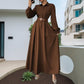 The Xena Collared Side-Slit Maxi Dress | Lavishly Me