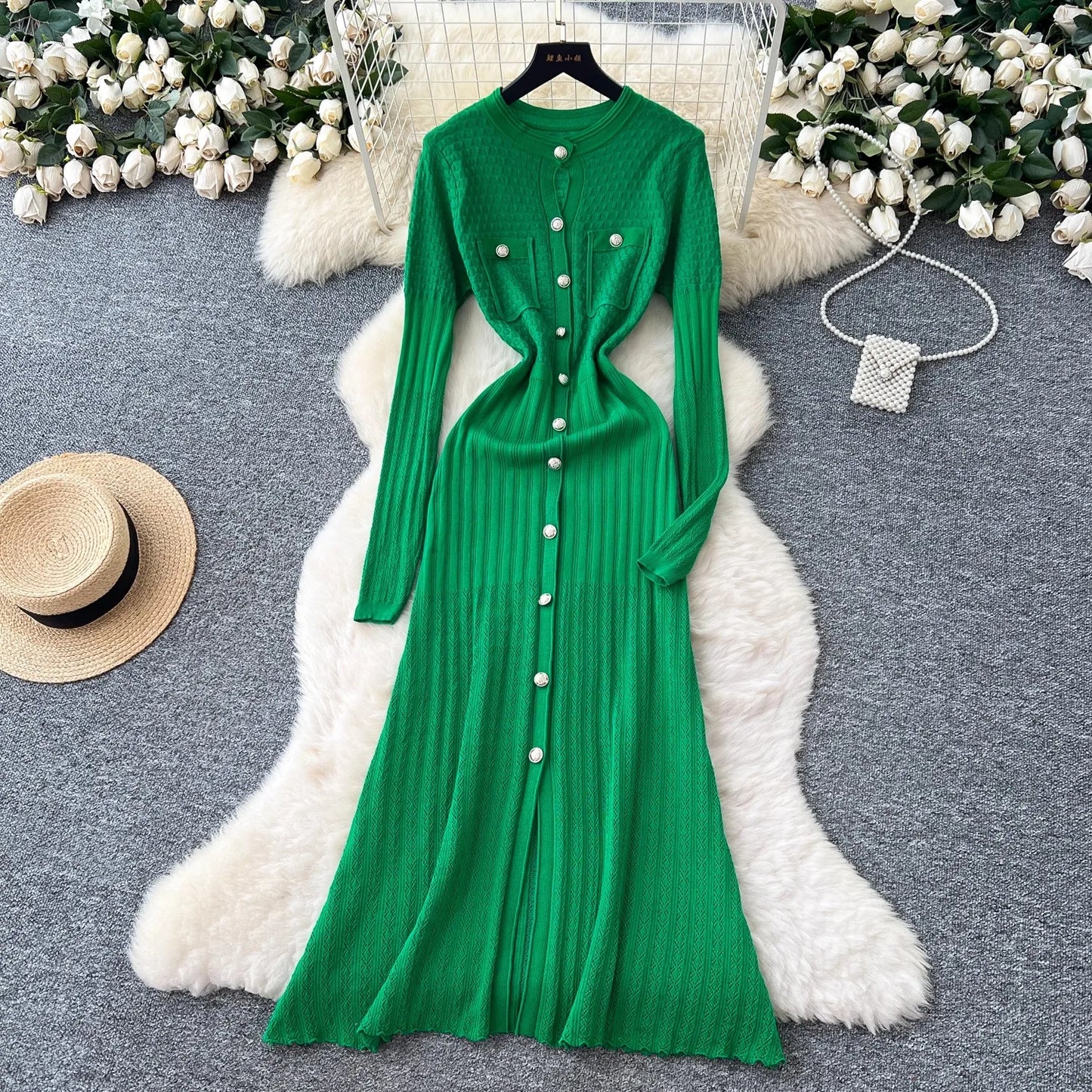 The Imani Patchwork Knit Maxi Dress | Lavishly Me