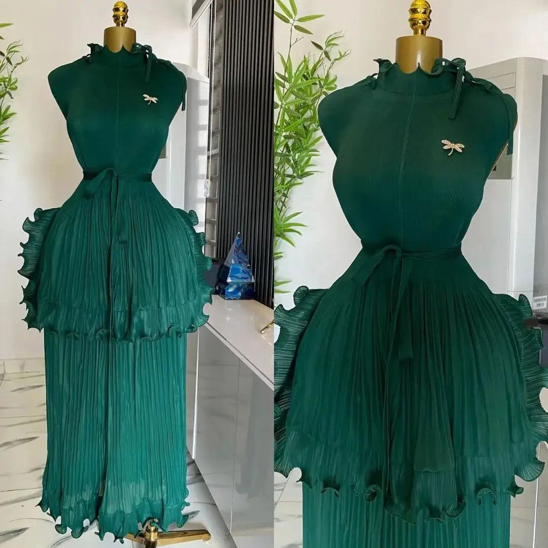 The Kendall Pleated Lace-Trim Dress | Lavishly Me