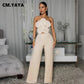The Fleur Strapless Wide-Leg Set in Apricot | Lavishly Me