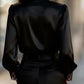 The Ivory Lace Satin Blouse