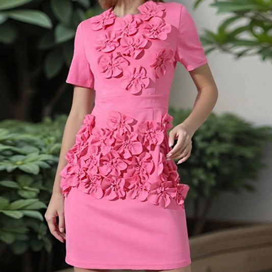 The Amaranth Appliqué Dress