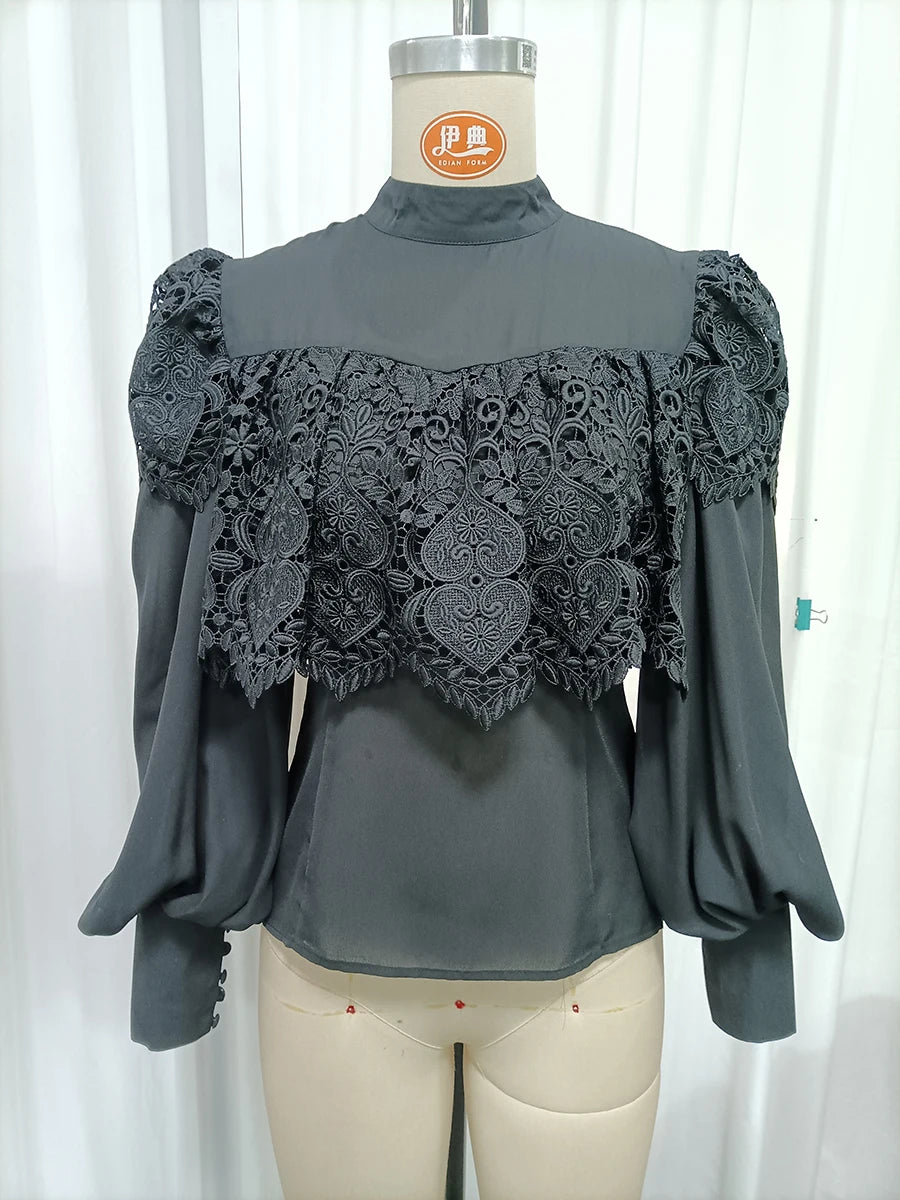 The Nerissa Lace Ruffle Blouse | Lavishly Me