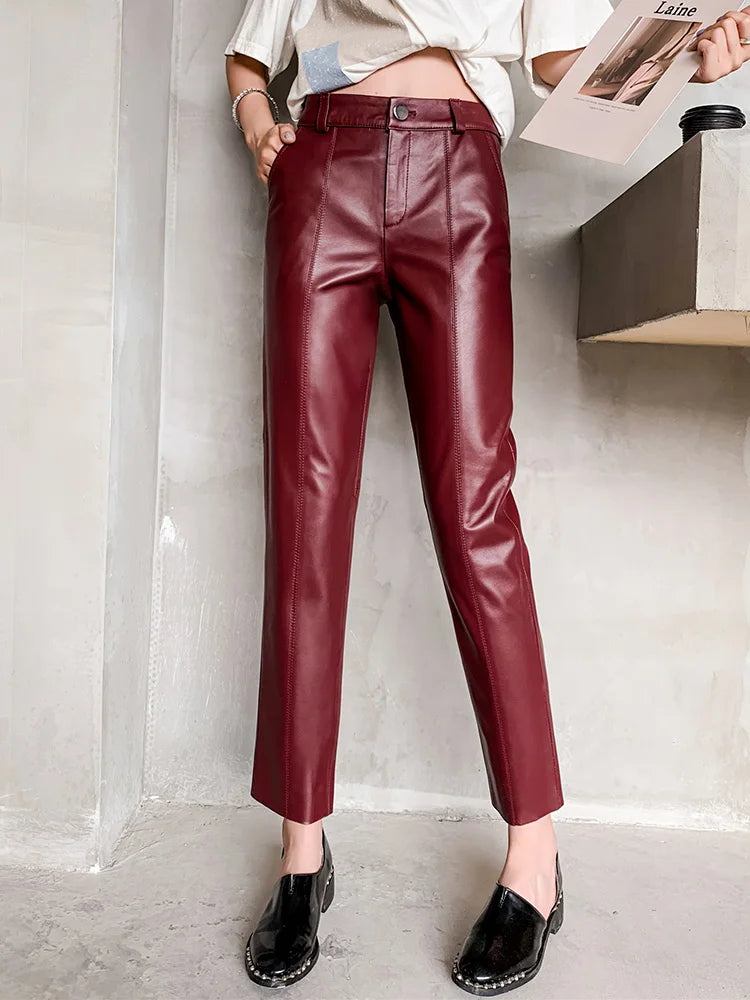 The Verity Leather Pants in 715 Blue haze | Lavishly Me