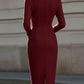 The Noelle Stand-Collar Midi Dress from the Boss Energy at Lavishly Me