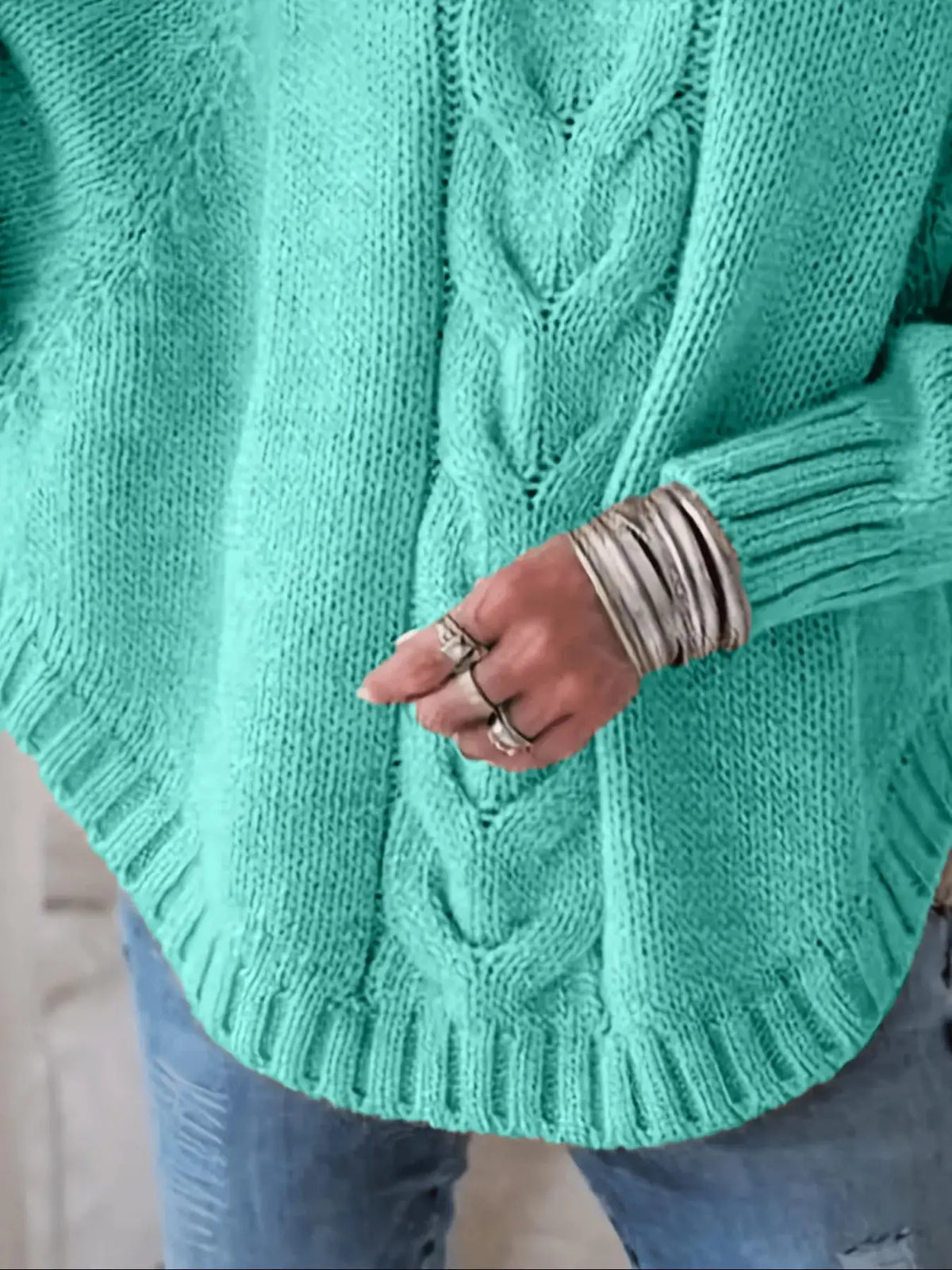 The Yasmin Knit Curve Sweater in Light Brown | Lavishly Me