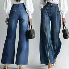 The Ophelia Denim Pockets Wide-Leg Pants