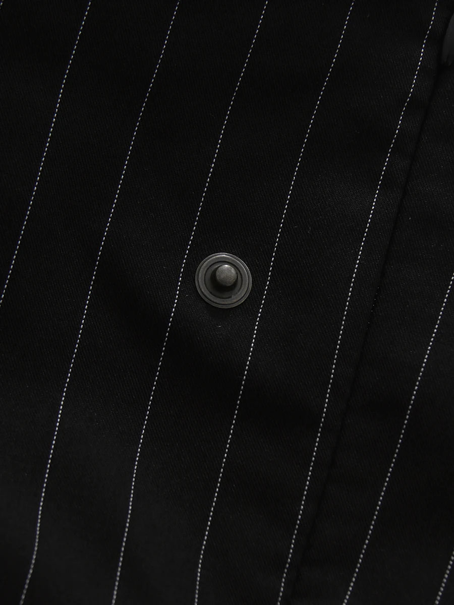 The Noir Pinstripe Blazer Dress