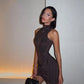 The Sloane Ruched Turtleneck Mini