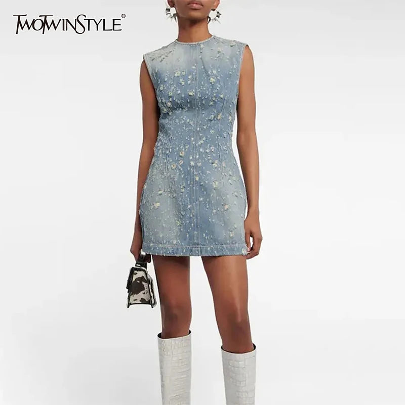 The Marlowe Cutout Denim Dress from the Denim Edit at Lavishly Me