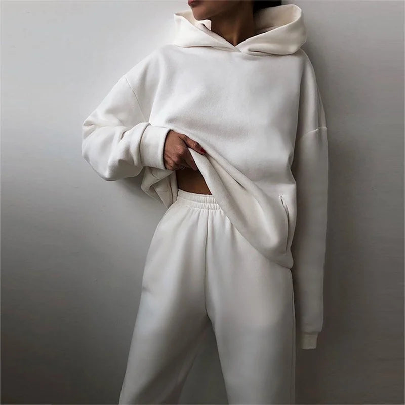 The Chalet Cozy Hoodie Jogger Set hooded two-piece jogging suit from Lavishly Me