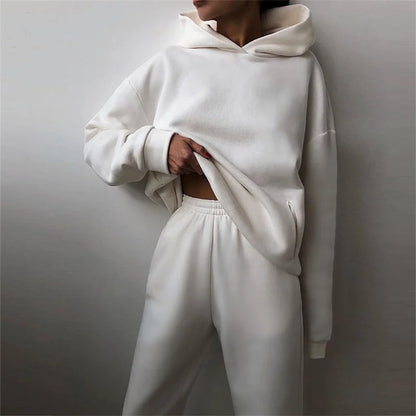 The Chalet Cozy Hoodie Jogger Set hooded two-piece jogging suit from Lavishly Me