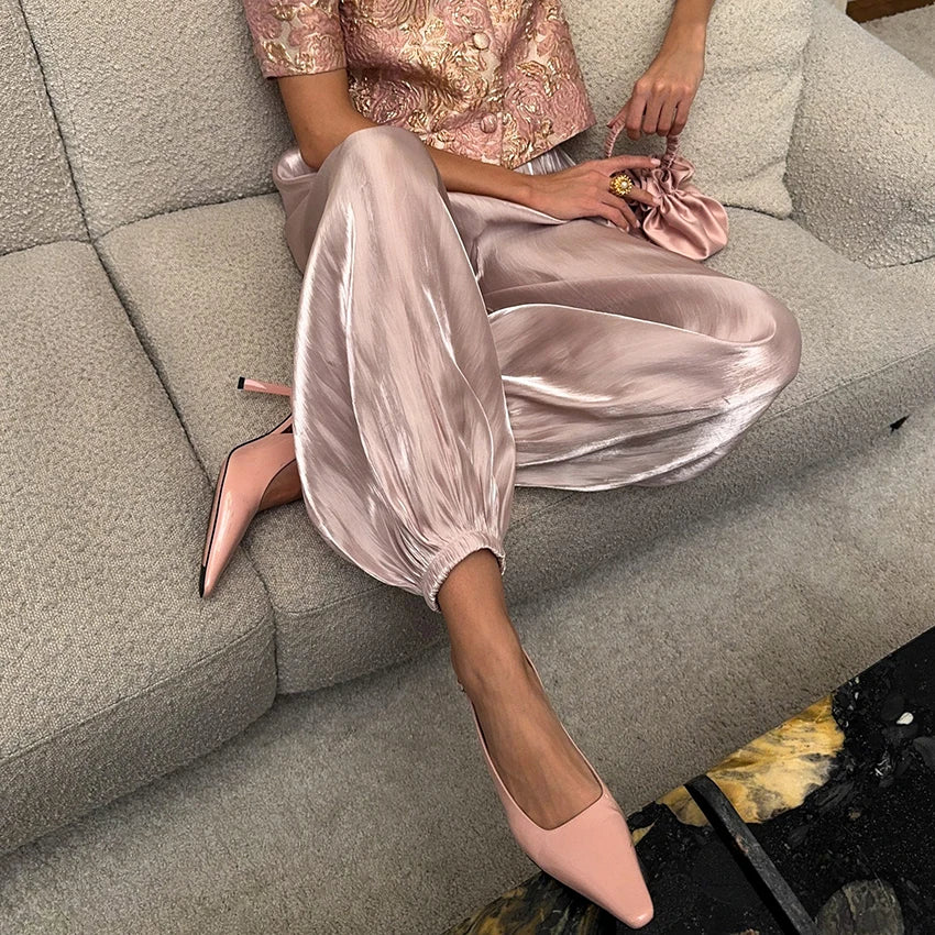The Blush Pleated Balloon Trousers
