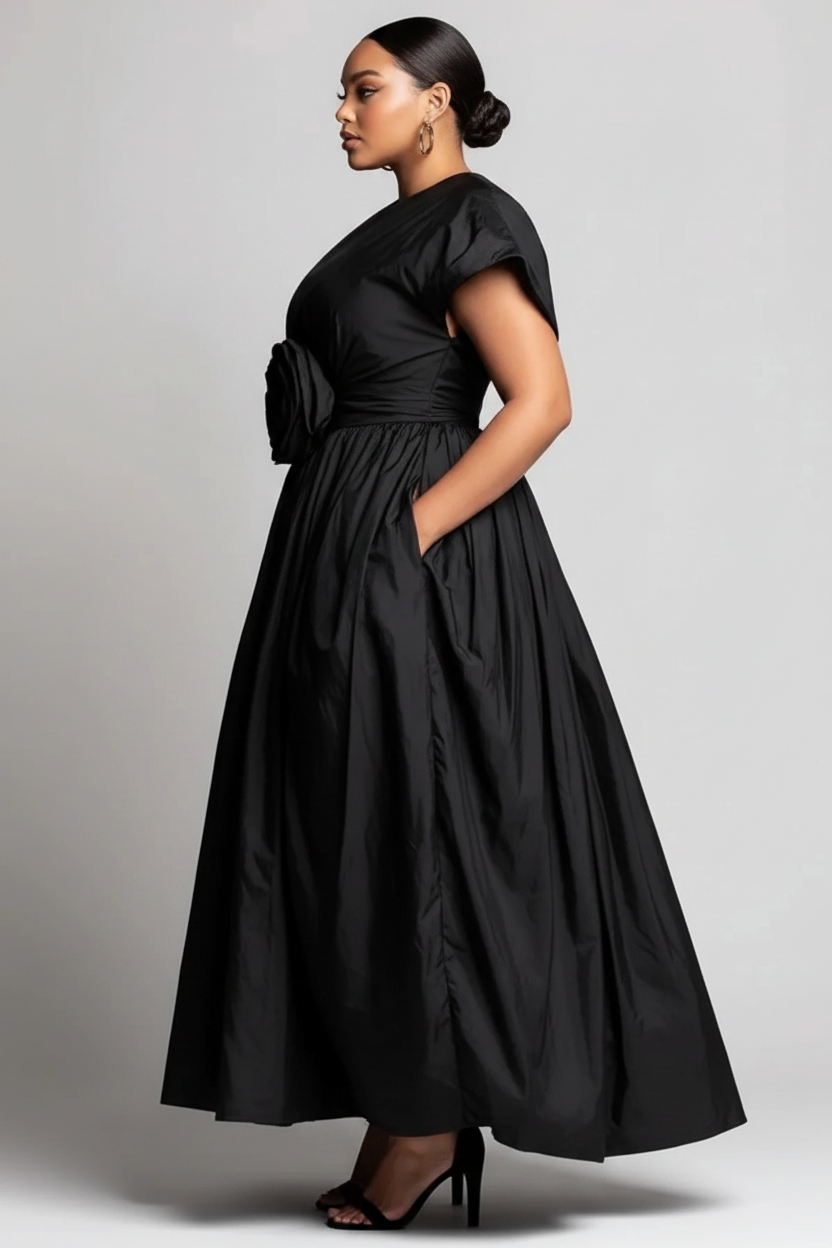 The Priya O-Neck Pockets Midi Dress