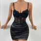 The Rosalie Embroidered Mini Dress in Black | Lavishly Me