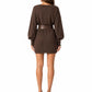 The Marisol Slash Neck Belt Mini Dress