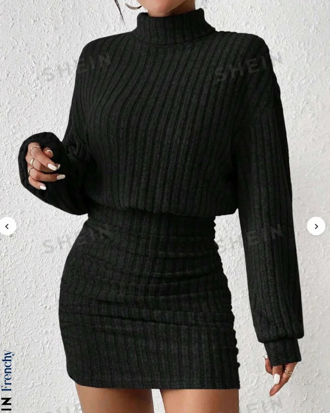 The Celeste Turtleneck Sheath Midi Dress