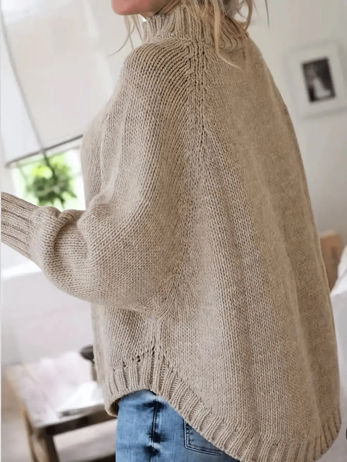The Yasmin Knit Curve Sweater in Lake Blue | Lavishly Me