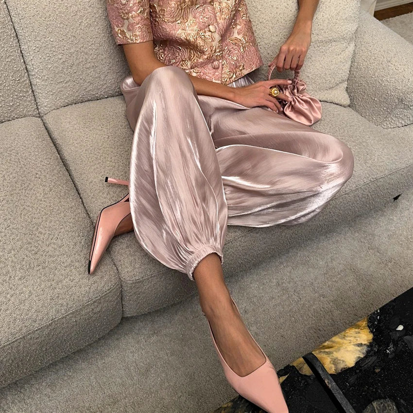 The Blush Pleated Balloon Trousers