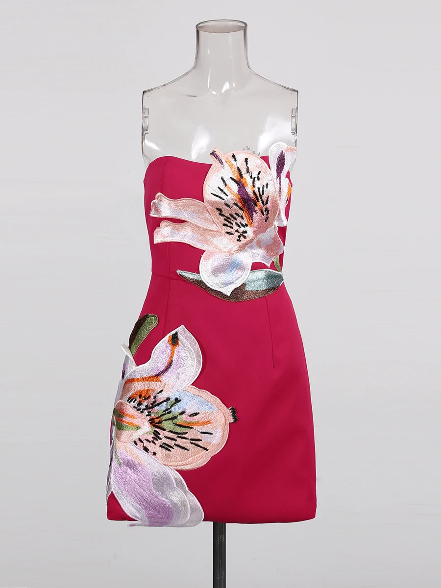 The Amara Appliqué Mini Dress