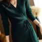 The Celine Wrap Knit Dress in Navy blue | Lavishly Me
