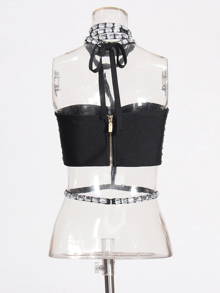 Diamond Halter Crop Top