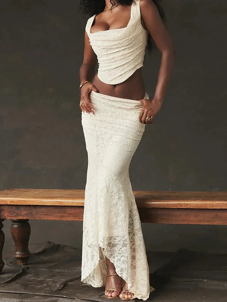 The Celestine Lace-Up Maxi Set