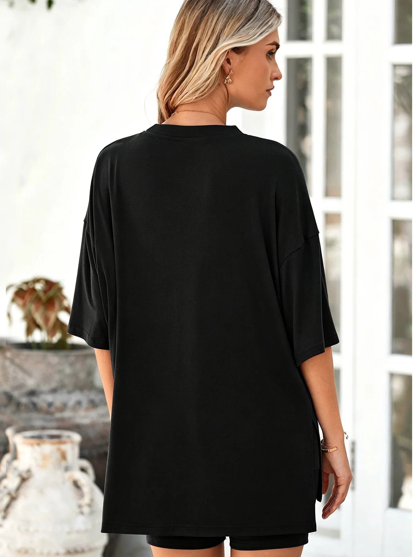The Ease Short Lounge Set in black | Lavishly Me
