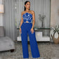 The Fleur Strapless Wide-Leg Set in Blue | Lavishly Me