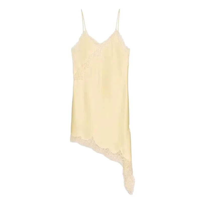 The Amélie Lace Satin Mini Dress