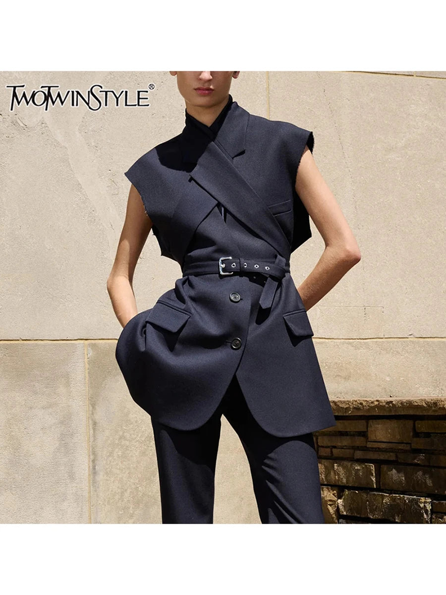 The Savoy Belted Longline Vest from the Boss Energy at Lavishly Me