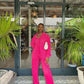 The Serena Wide-Leg Lounge Set in Fushcia | Lavishly Me