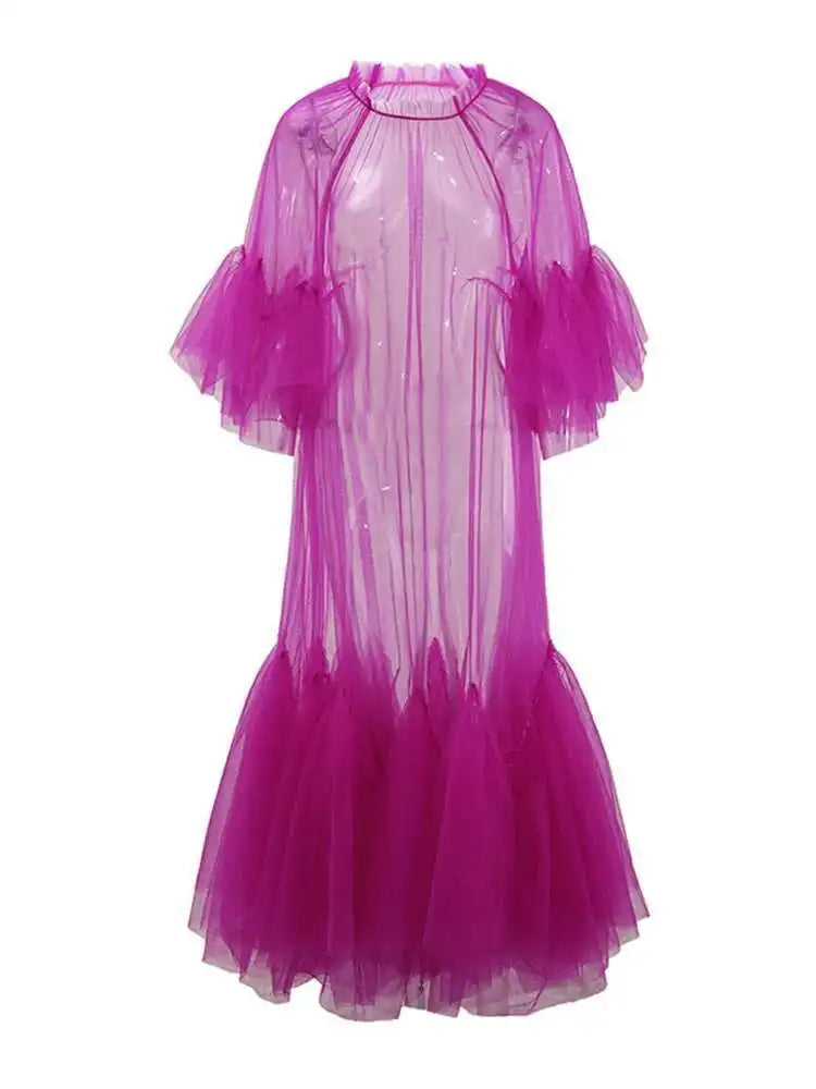 The Monaco Mesh Panel Maxi Dress from the Soft & Sophisticated at Lavishly Me