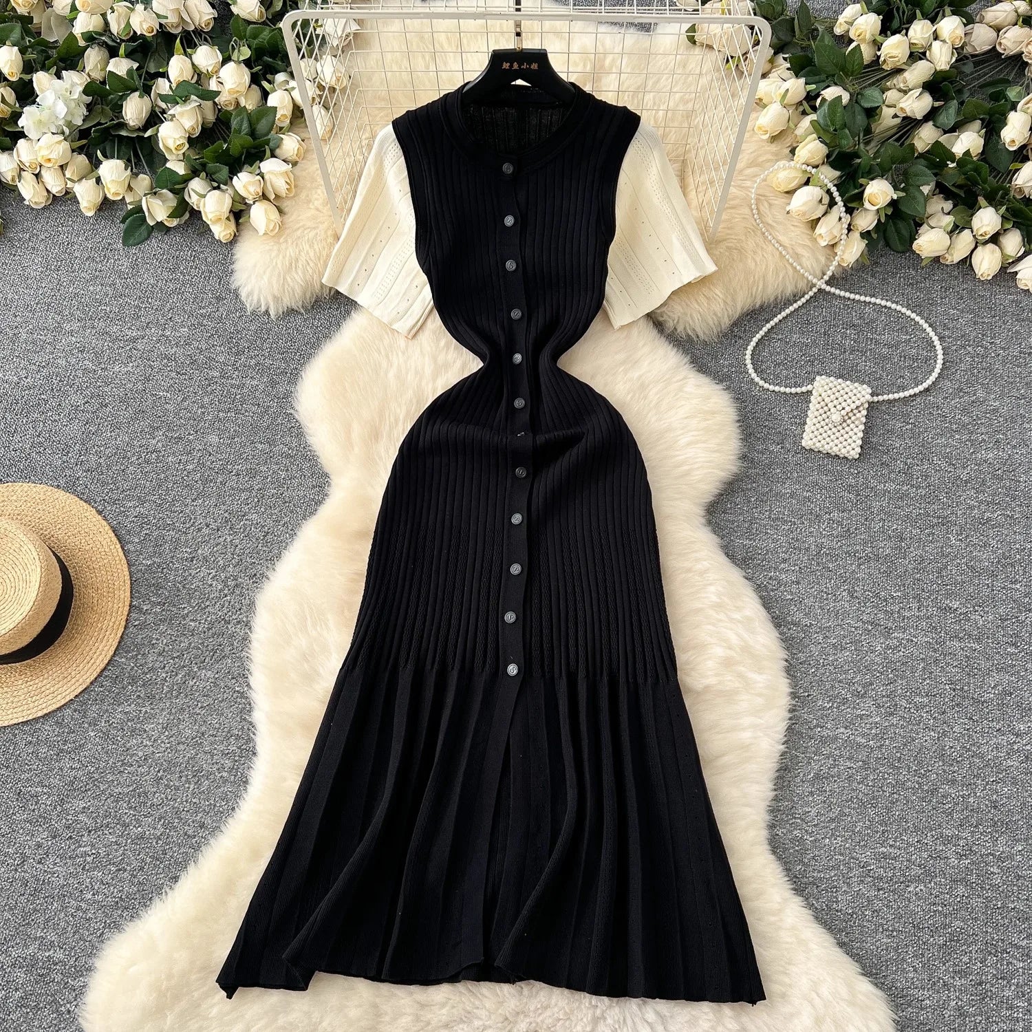 The Vivienne Button-Front Knit Maxi Dress | Lavishly Me