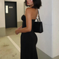 The Onyx Strapless Bodycon Maxi Dress in Claret | Lavishly Me