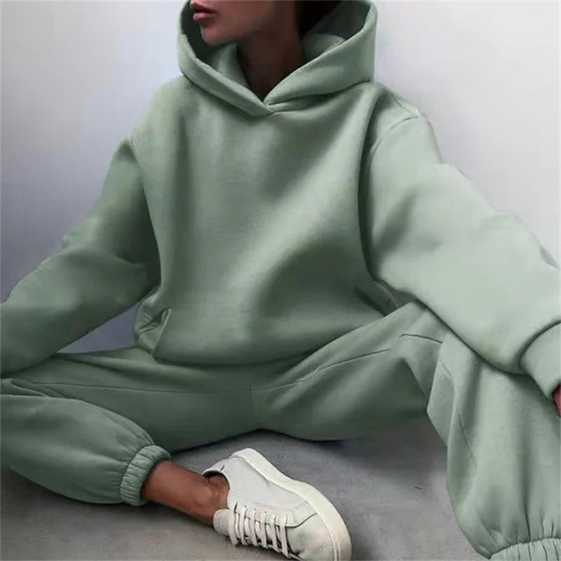 The Chalet Cozy Hoodie Jogger Set hooded two-piece jogging suit from Lavishly Me